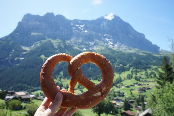 istock Pretzel and mountain at lunch break 1170973442