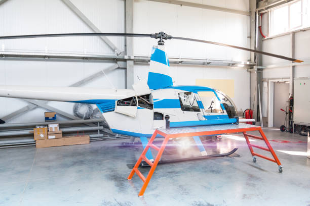 istock Small helicopter in the hangar 1170974318