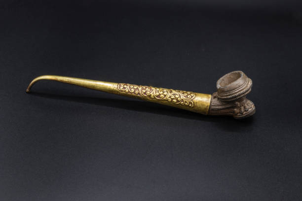 istock A vintage handcrafted ceramic smoking pipe with an engraved mouthpiece from Myanmar 1170979140