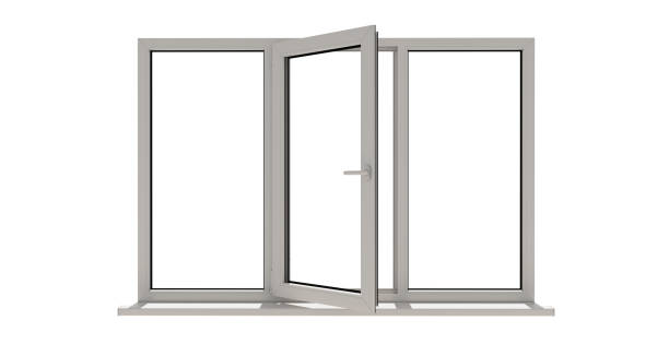 istock Window. Isolated window. Aluminum window. White window. Pvc window 1170990085