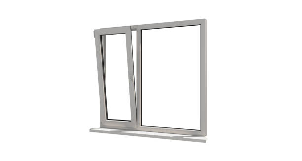 istock Window. Isolated window. Aluminum window. White window. Pvc window 1170990109
