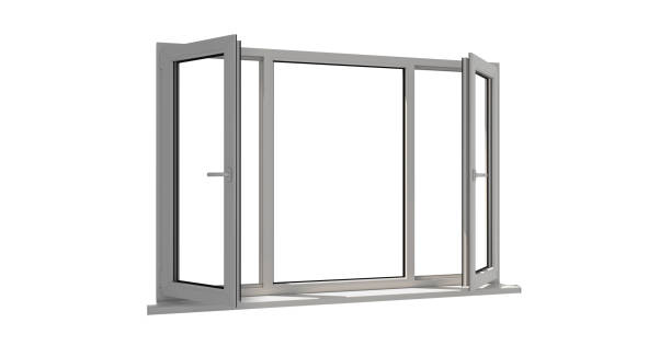 istock Window. Isolated window. Aluminum window. White window. Pvc window 1170990133
