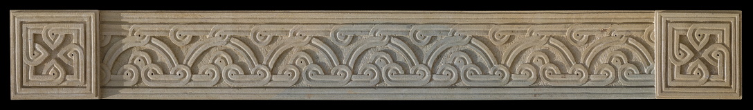 Elements of architectural decoration of buildings, plaster stucco, wall texture, plaster molding and patterns. On the streets in Georgia, public places.
