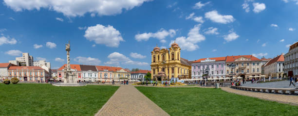 istock Union Public Square in Timisoara. Romania during in Summer, with Blue Sky Background 1170992902
