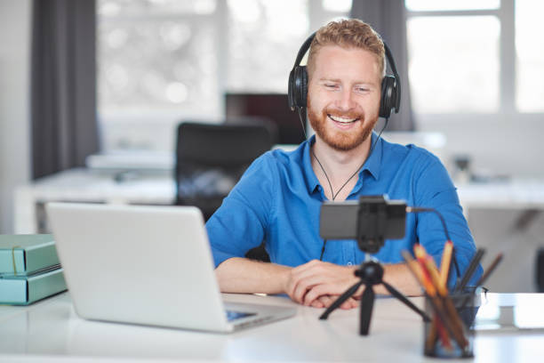 istock Businessman having video call in office. 1170996695