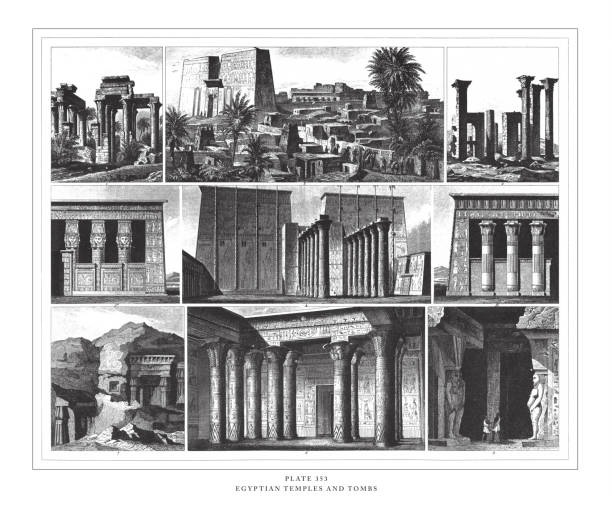 istock Egyptian Temples and Tombs Engraving Antique Illustration, Published 1851 1170997828