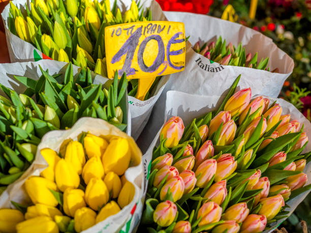 die welterbestadt rom in italien - rome flower market store flower stock-fotos und bilder