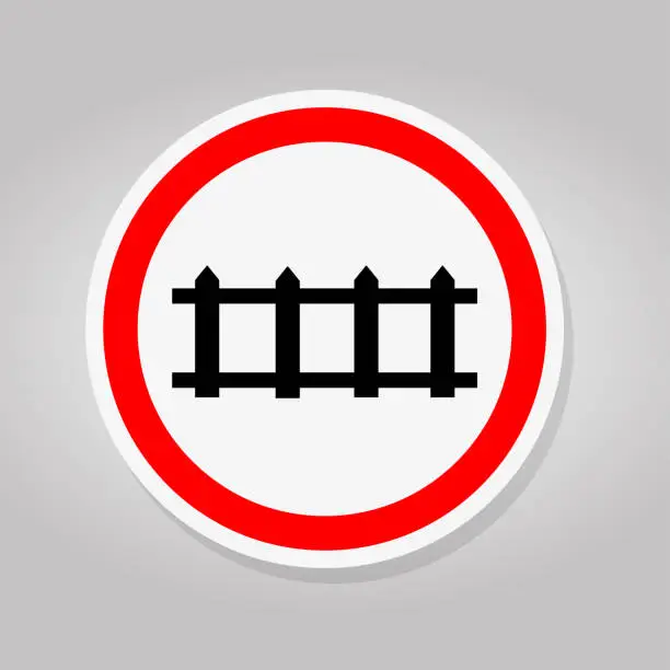 Vector illustration of Train Railroad Traffic Road Sign Isolate On White Background,Vector Illustration
