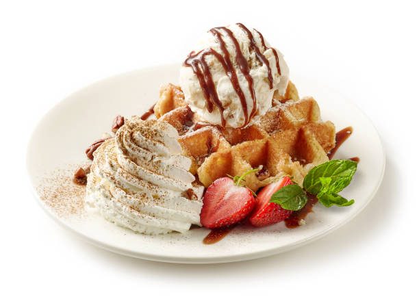 istock plate of belgian waffle dessert 1171007206