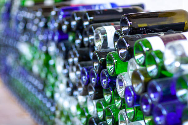 istock Row of vintage wine bottles in a wine cellar. 1171007232