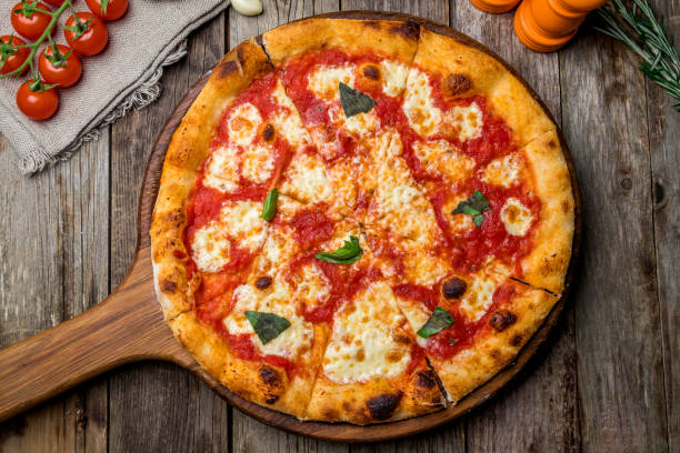 Italian pizza Margherita stock photo
