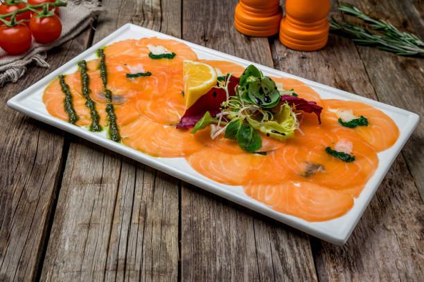 istock Salmon carpaccio on a plate 1171008916