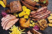 steakhouse menu smoked meat assortment vegetables