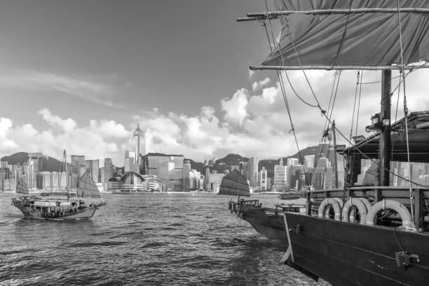 istock Victoria Harbour Hong Kong  with vintage ship 1171010293