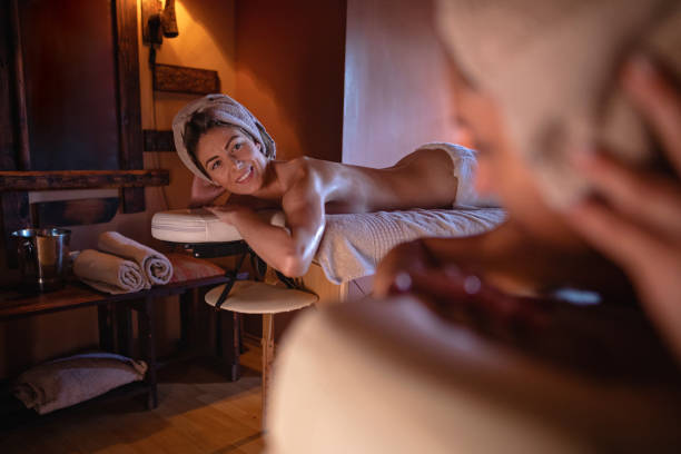 istock Friends at a beauty spa enjoying massage 1171013031