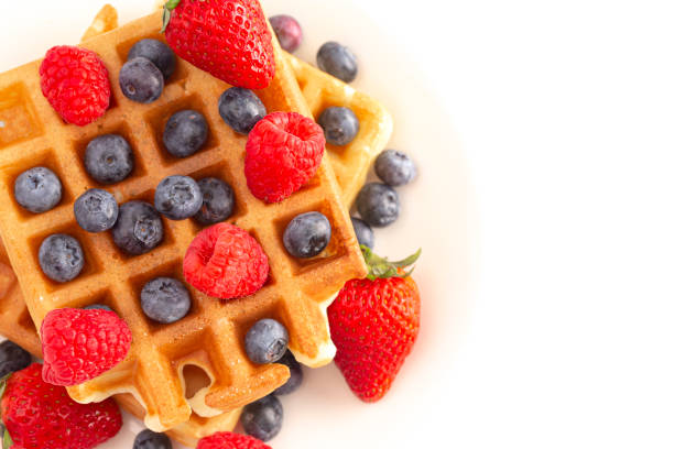 istock Two Berry Waffles Isolated on a White Background 1171018026