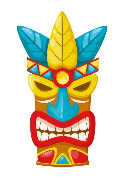 istock Oldest traditional colorful ethnic tribal mask, hawaii accessoires. 1171026406