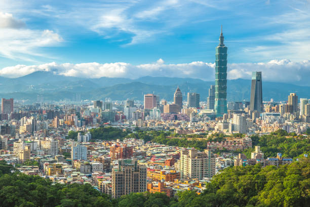 taipei skyline Panoramic view of Taipei City, the capital of taiwan taipei photos stock pictures, royalty-free photos & images