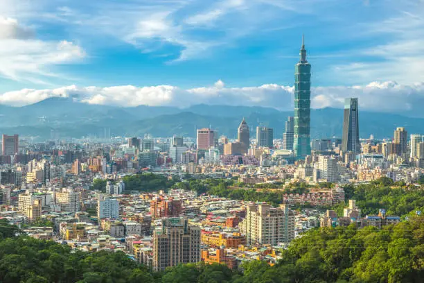 Panoramic view of Taipei City, the capital of taiwan