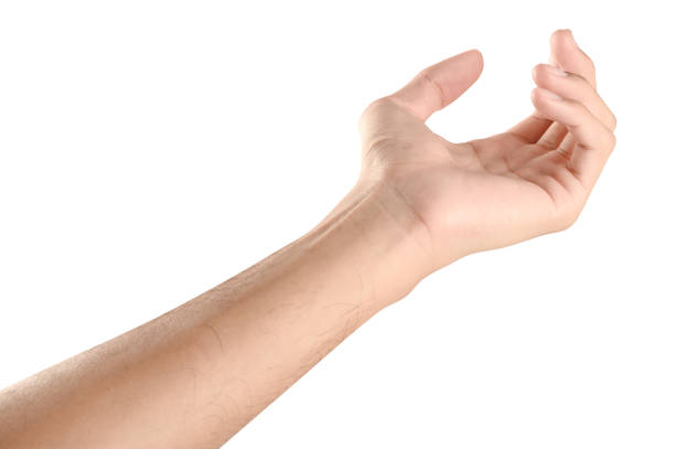 istock Hand open and ready to help or receive. Gesture isolated on white background with clipping path. 1171028363