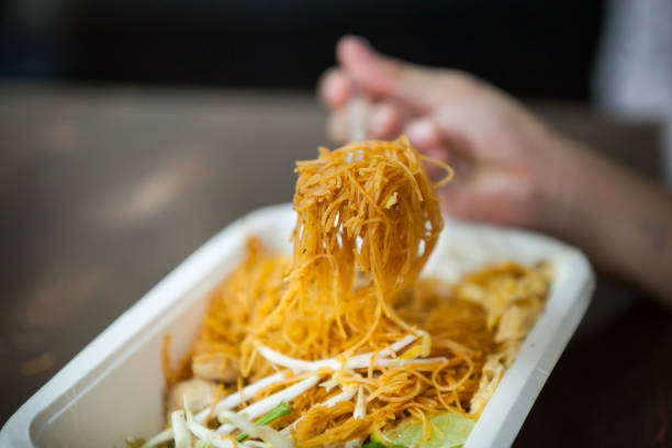 istock Pad Thai, stir-fried rice noodles in package box 1171032800