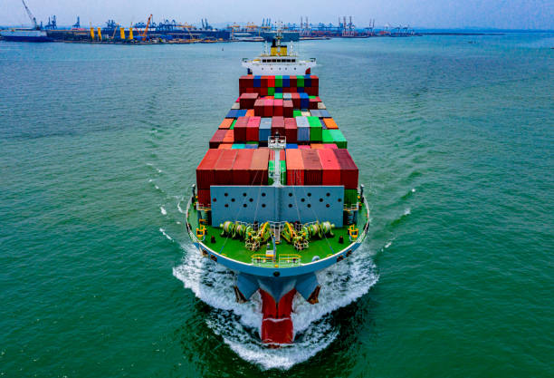istock Cargo containers ship logistics transportation Container Ship Vessel Cargo Carrier. import export logistic  international export and import services export products worldwide 1171036051