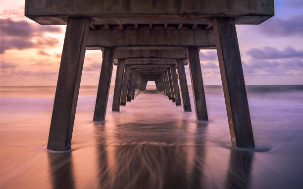 istock under the pier on the beach at sunset 1171044168