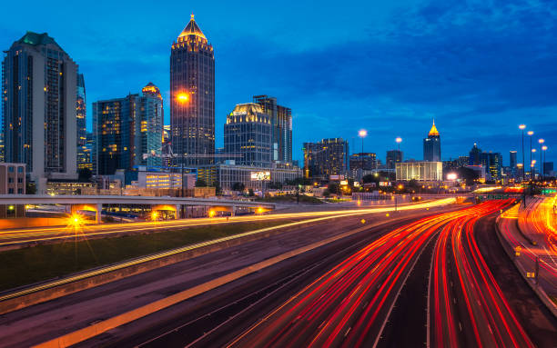 atlanta skyline at sunset