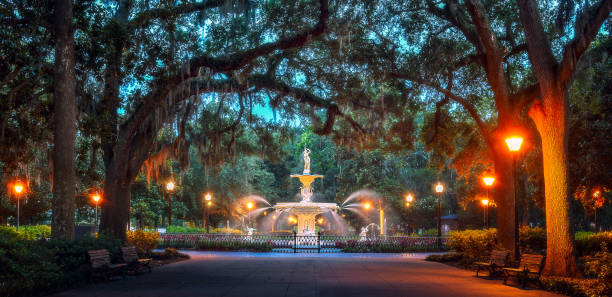 istock forsynth park in savannah georgia at sunset 1171044290