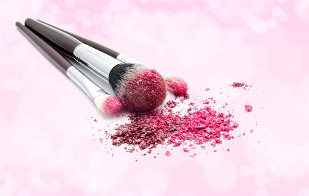 istock Various set of professional makeup brushes and colourful eye shadows 1171044359