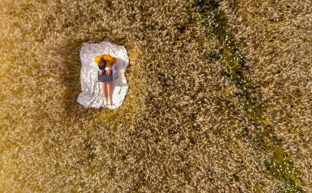 istock girl is a freelancer on nature 1171047994