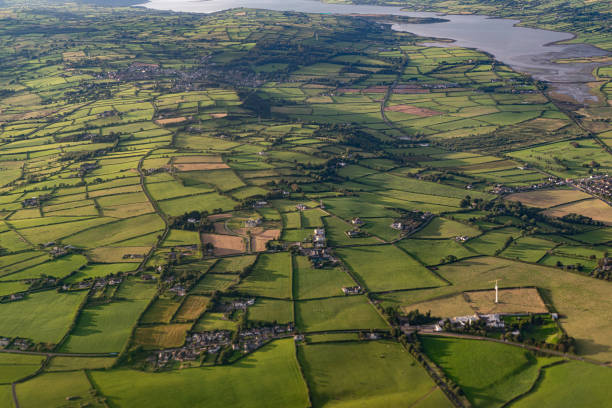 Aerial view of Island Magee, County Antrim stock photo