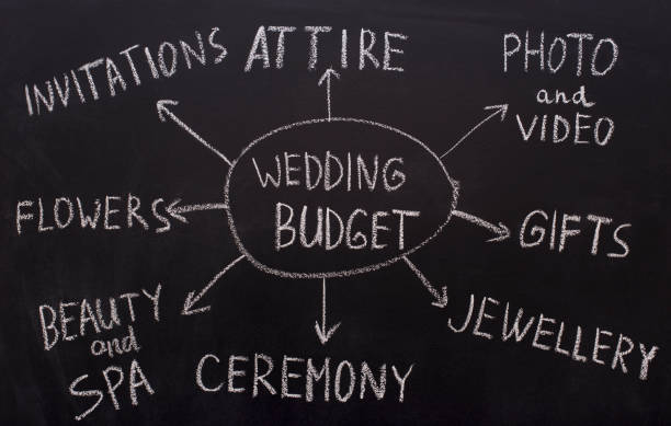 istock Wedding budget planning graph with all spendings 1171061843