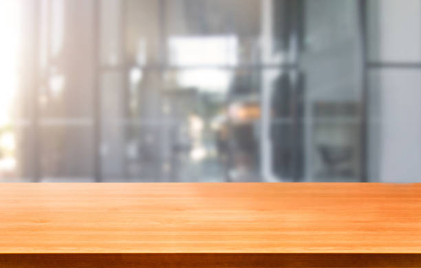 istock Wood table with blur background for product placement. 1171066074
