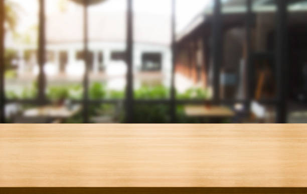 istock Wood table with blur background for product placement. 1171066185