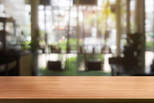 istock Wood table with blur background for product placement. 1171066201