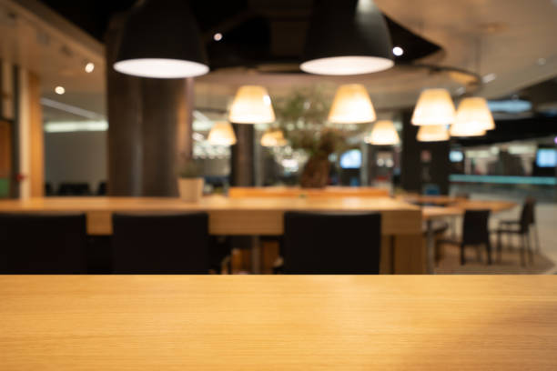 istock Wood table with blur background for product placement. 1171066829