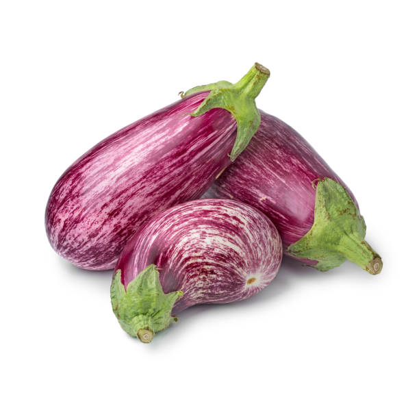 istock Heap of fresh raw striped purple eggplants 1171068512