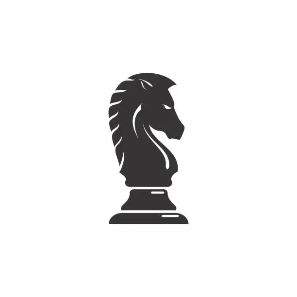 Vector illustration of Black Chess Knight Horse silhouette design