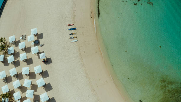 istock Tropical beach and blue lagoon 1171069898