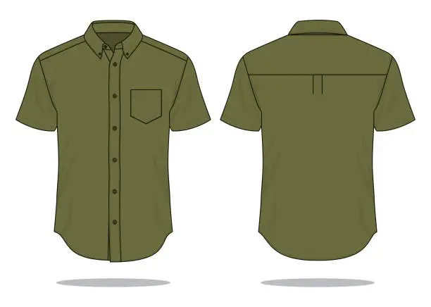 Vector illustration of Army Uniform Shirt Vector for Template