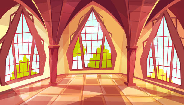 иллюстрация вектора бальных или дворцовых окон - palace entrance hall indoors floor stock illustrations