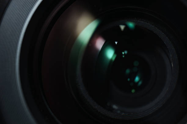 istock Close up beautiful camera lens of black background. Macro view. 1171080866