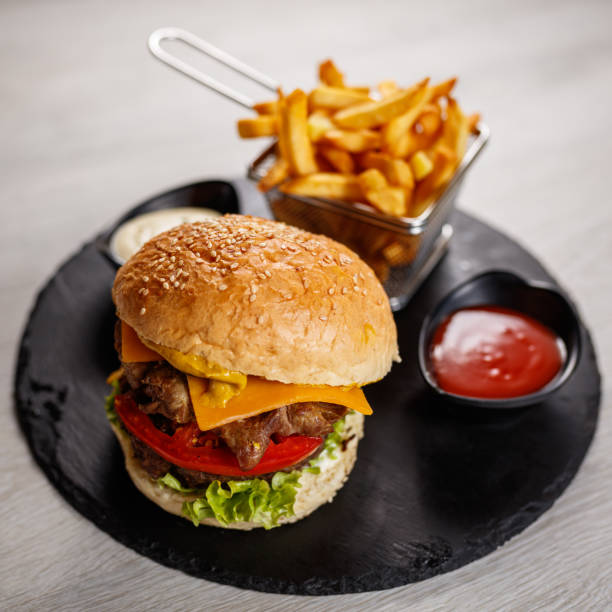 istock Burger with french fries 1171080901