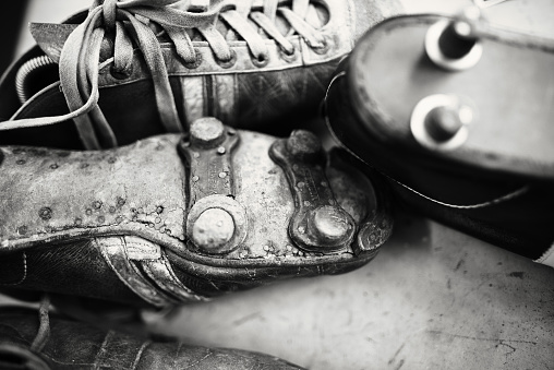 Old, soccer, boots, vintage, symbol, soccer shoe cleat