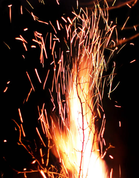 istock Sparks of flame. Strong fire. Fiery drawing 1171090148