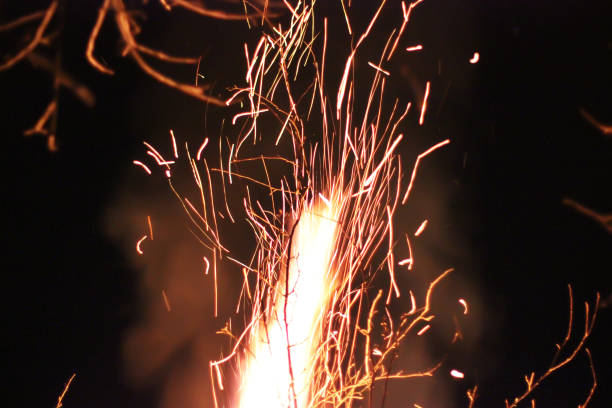 istock Sparks of flame. Strong fire. Fiery drawing 1171090861