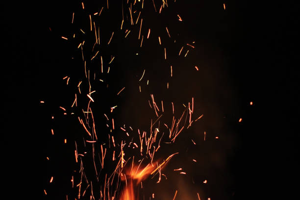 istock Sparks of flame. Strong fire. Fiery drawing 1171091068