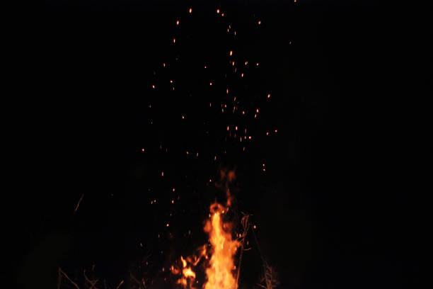 Sparks on a black background. Sparks of fire. Fire. Background