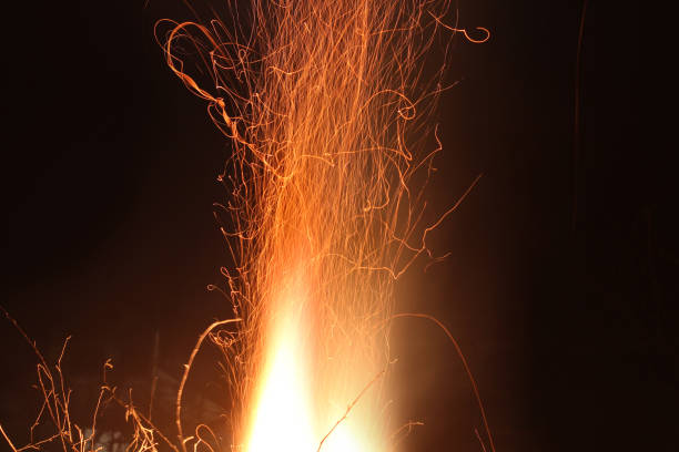 istock Sparks of flame. Strong fire. Fiery drawing 1171091086